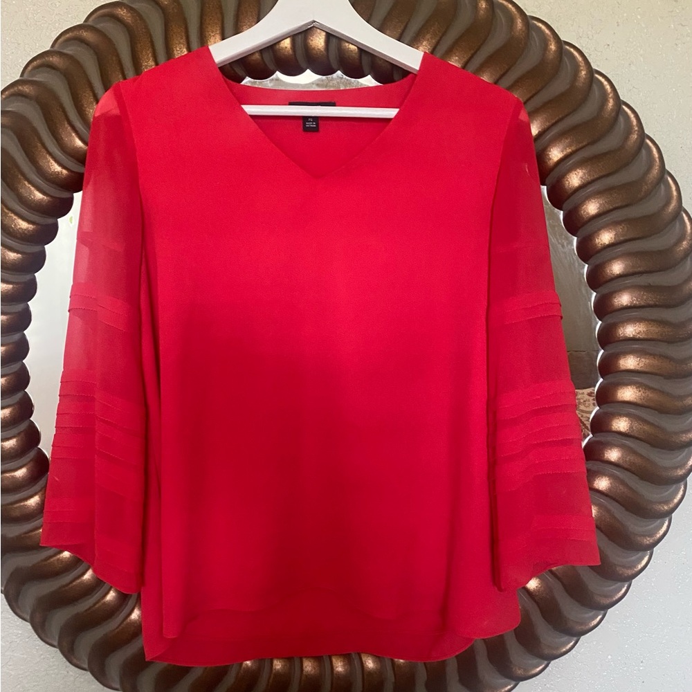 Elegant Red V-Neck Women's Top